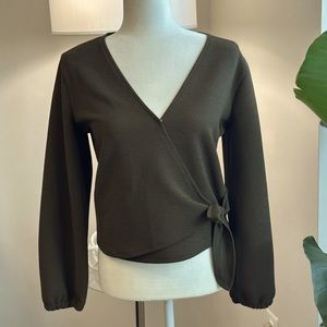 Madewell green wrap-shirt